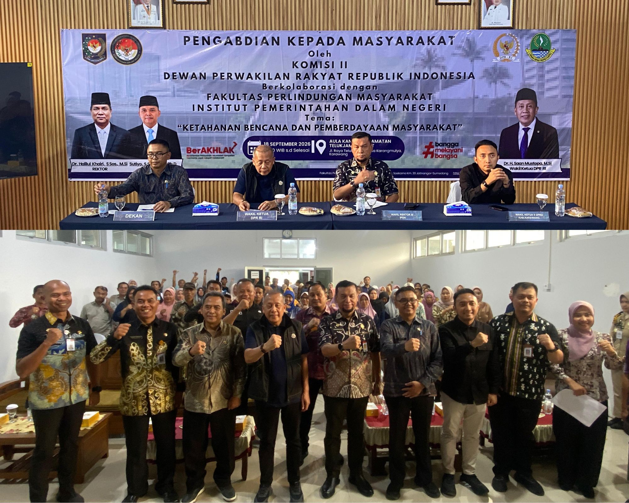 Fakultas Perlindungan Masyarakat melaksanakan Pengabdian Kepada Masyarakat berkolaborasi dengan Komisi II DPR RI